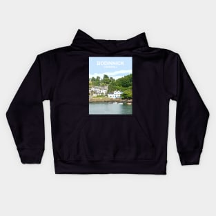 Bodinnick, Fowey Cornwall. Cornish Travel location poster Kids Hoodie